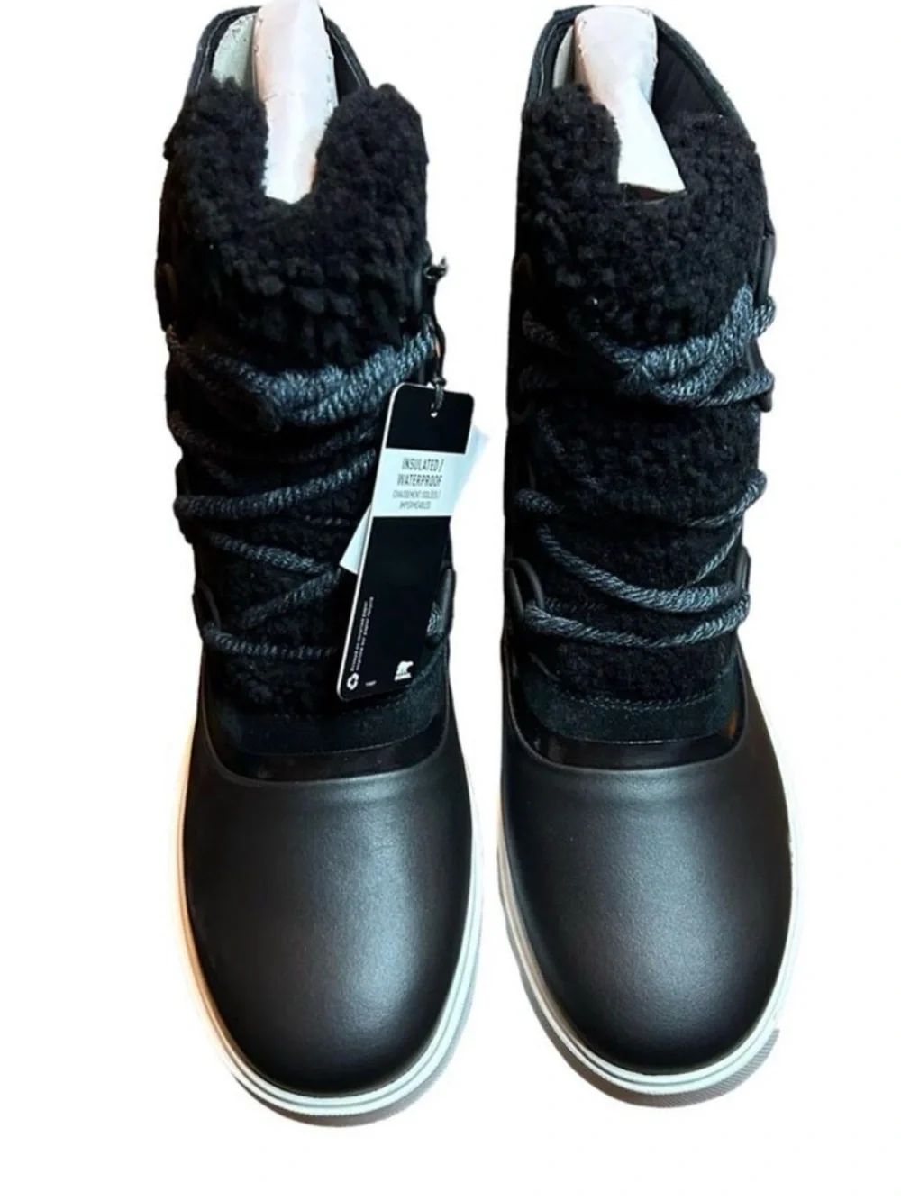 Sorel Joan of Arctic Next Lite Black Leather /Suede Waterproof Boot Size 8.5